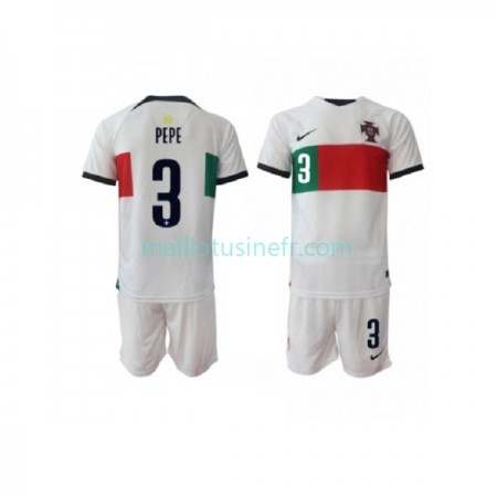 Maillot de Foot Portugal PEPE 3 Extérieur Coupe du monde 2022 - Enfant
